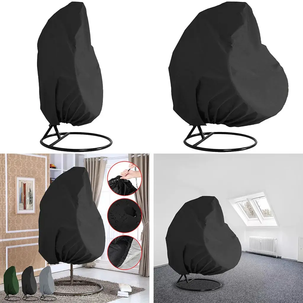 Egg Chair Cover Furniture Protector Against Rust Durable Anti-UV Windproof Hanging Swing for Garden Families Friends