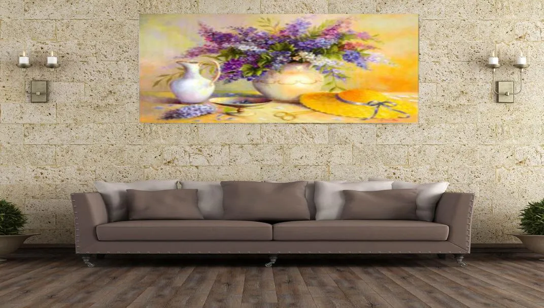 Nieuw product bloemen schilderij Abstract stilleven Wall Art Decor vaas en hoed canvas prints5973297