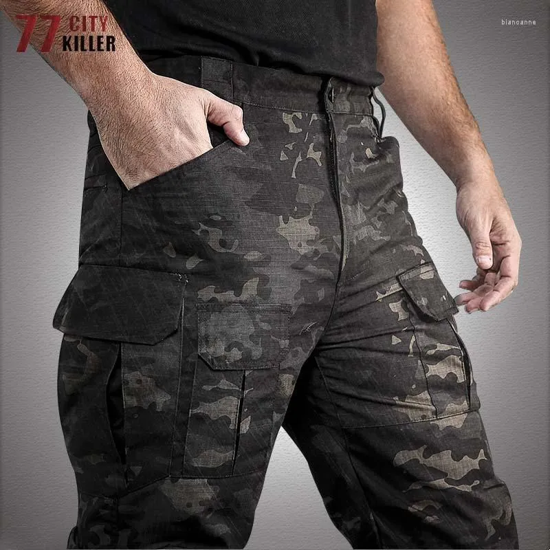 Herrenhose Militärische Taktische Wasserdichte Cargo-Männer Atmungsaktive SWAT-Armee Einfarbige Kampfhose Arbeitsjogger Größe S-XXL