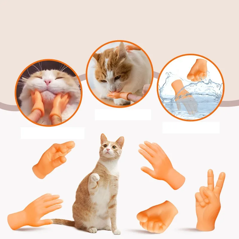 Alay kedi oyuncak silikon komik mini küçük eller kediler prop props yaratıcı parmak fidget küçük el alay evcil hayvan oyun oyuncak t9i002495