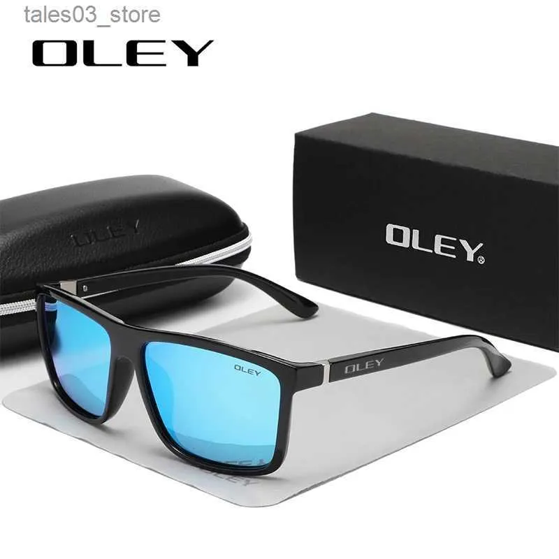 Sunglasses OLEY Men Polarized Sunglasses Brand Vintage Square Driving ment Sun Glasses Driver Safety Protect UV400 Eyeglasses Y6625 Q231120