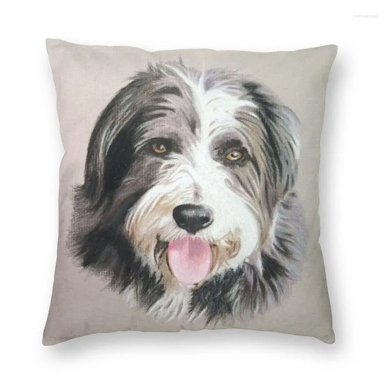 Kudde Fashion Wonderful Bearded Collie Dog Throw Cover Decoration Custom Square Pet Animal 45x45cm för soffa