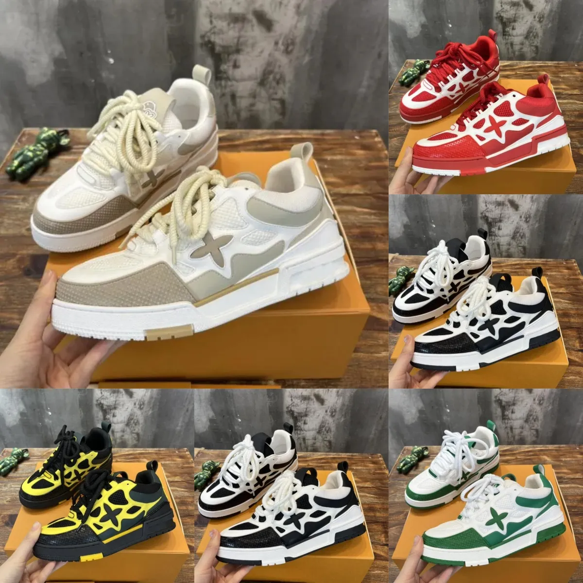 Projektant SK8 Sneakers Men Trainer Runner Bute Casual Flat Buty zewnętrzne skórzane kwiat buty dla kobiet męskie buty platformowe