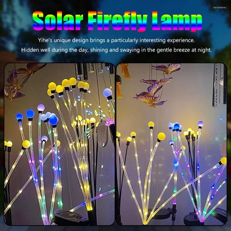 Solar Garden Light 10 LED Marokańskie strażackie paski do wiatru Sways Pathway Lights Lights Wodoodporne dekoracyjne