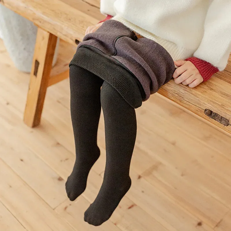 Winter Lamb Wool Childrens Knee High Socks With Fleece Lining Thickened  Solid Tights For Baby Girls, Childrens Skinny Leggings 231117 From Lang08,  $9.71