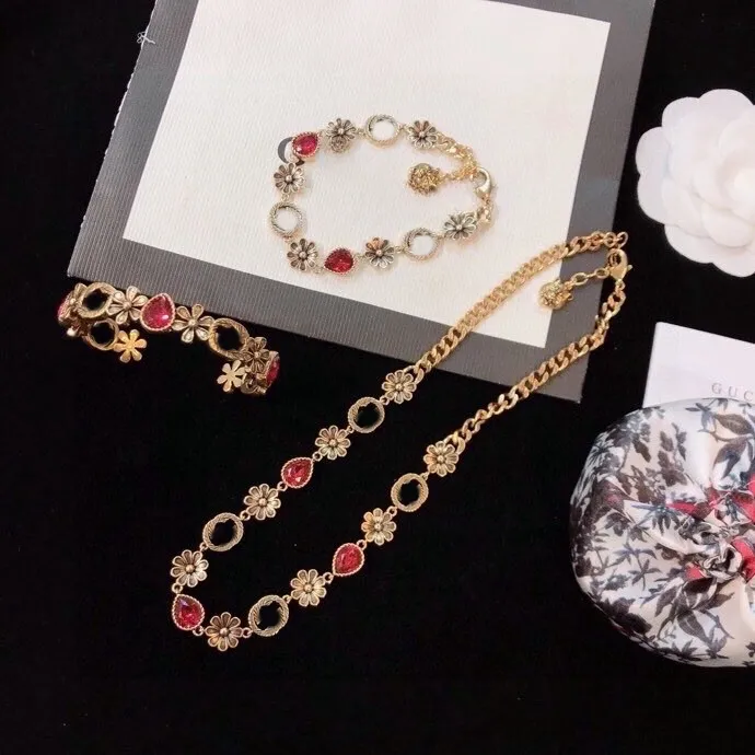 Дизайнерский браслет, комплект ювелирных изделий, женская фурнитура, резьба по буквам G, ожерелье, цепочка с буквами, ожерелье, браслет, набор