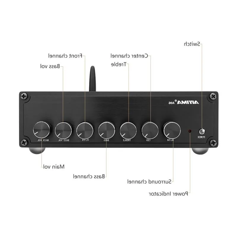 Freeshipping 50 Bluetooth TPA3116 Amplificatore audio di potenza 51 Amplificatori Amplificatore subwoofer Surround 100 W 50 Wx5 Amplificatore audio Home Theater Gibbf