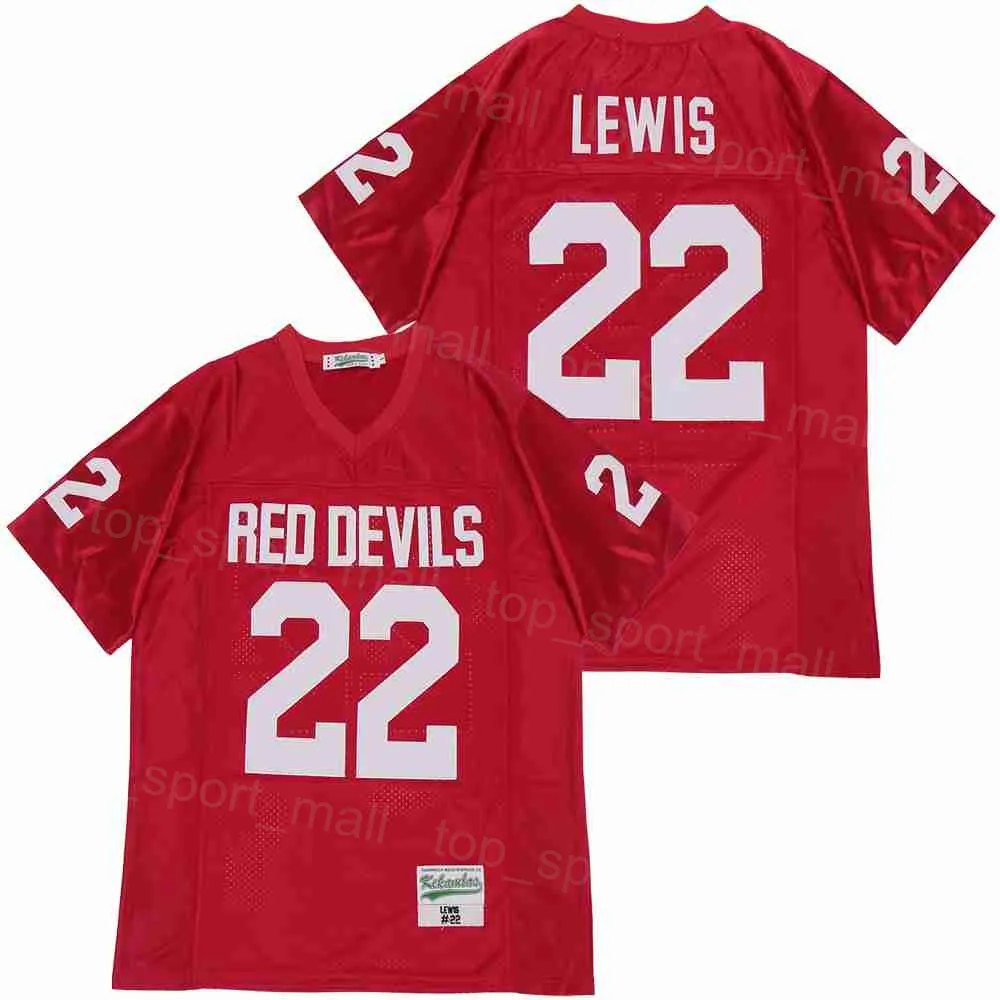 Futebol do ensino médio Kathleen 22 Ray Lewis Jersey Moiva Bordado e costura de algodão respirável Pure Cotton Red College Colle