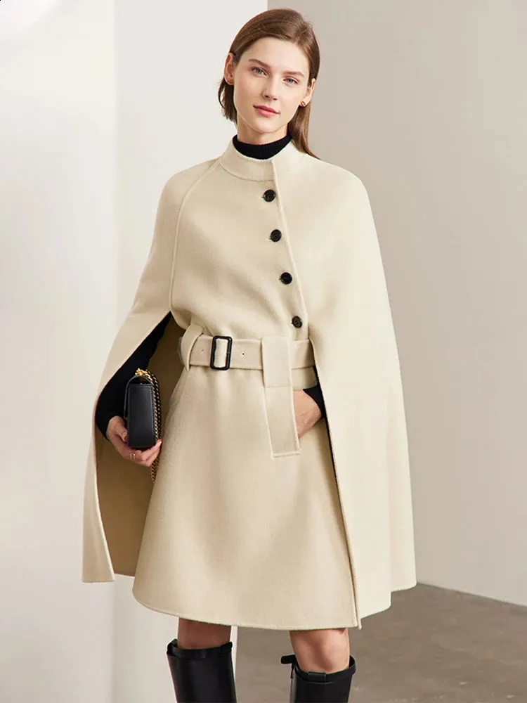Wełniane mieszanki amii minimalizm 100 płaszcz Kobiety zima ciepła elegancka moda rękawów batwing ubrania płaszcze 12270511 231118