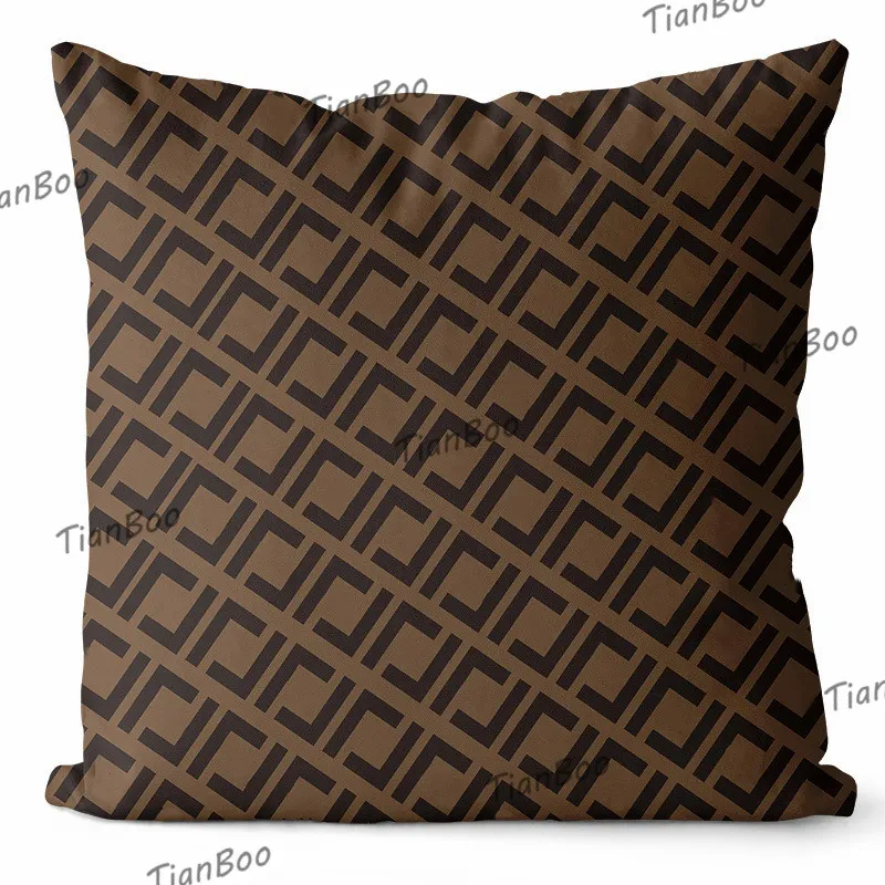 Classic Designer Sofa Cushion Vintage Print Pillow Case Cover Office Nap Pillow Automotive Waist Cushion