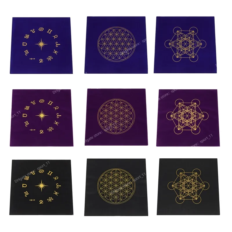 49x49cm Tarot Card Cloth Board Game Tarots Tablecloth Velvet Altar Tarots Cloth Pentacles Tarots Divination Mat EntertainmentBoard Game divination tarot table