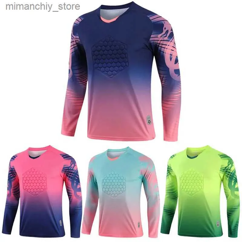 Collectable Men Long Seves Football Goalkeeper Jersey Youth Survetent Football Goal keeper Uniforms Quick Dry Soccer Goalkeeper Jersey Q231118