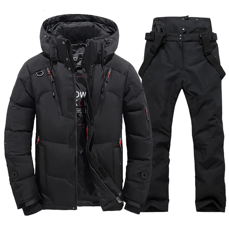 Trajes de esquí Traje de esquí de invierno para hombre chaqueta a prueba de viento y conjunto de babero ropa de nieve abrigo de tabla 231117