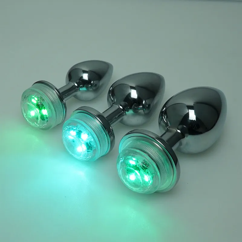 Wireless Remote Control Metal Luminous Plug LED Anal Tail Sex Toy Adult Products for Women_voghion.com