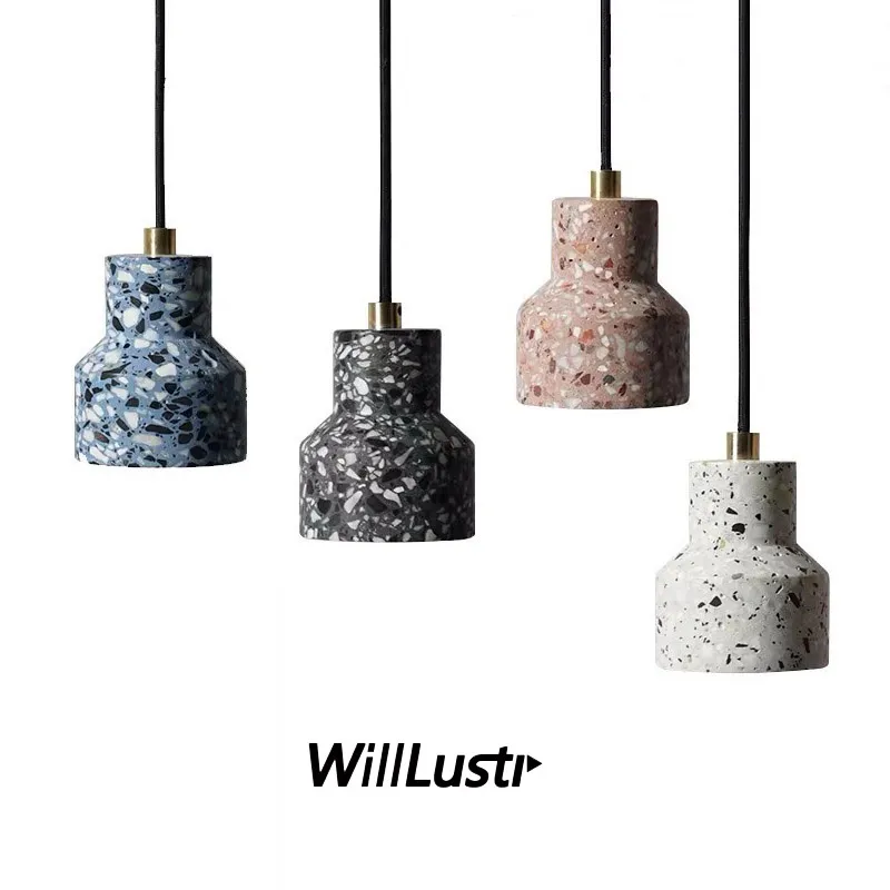 Creative Waterstone Pendant Lamp Modern Terrazzo Hanging Light Hotel Cafe Bar Hallway Kitchen Store Takkrona