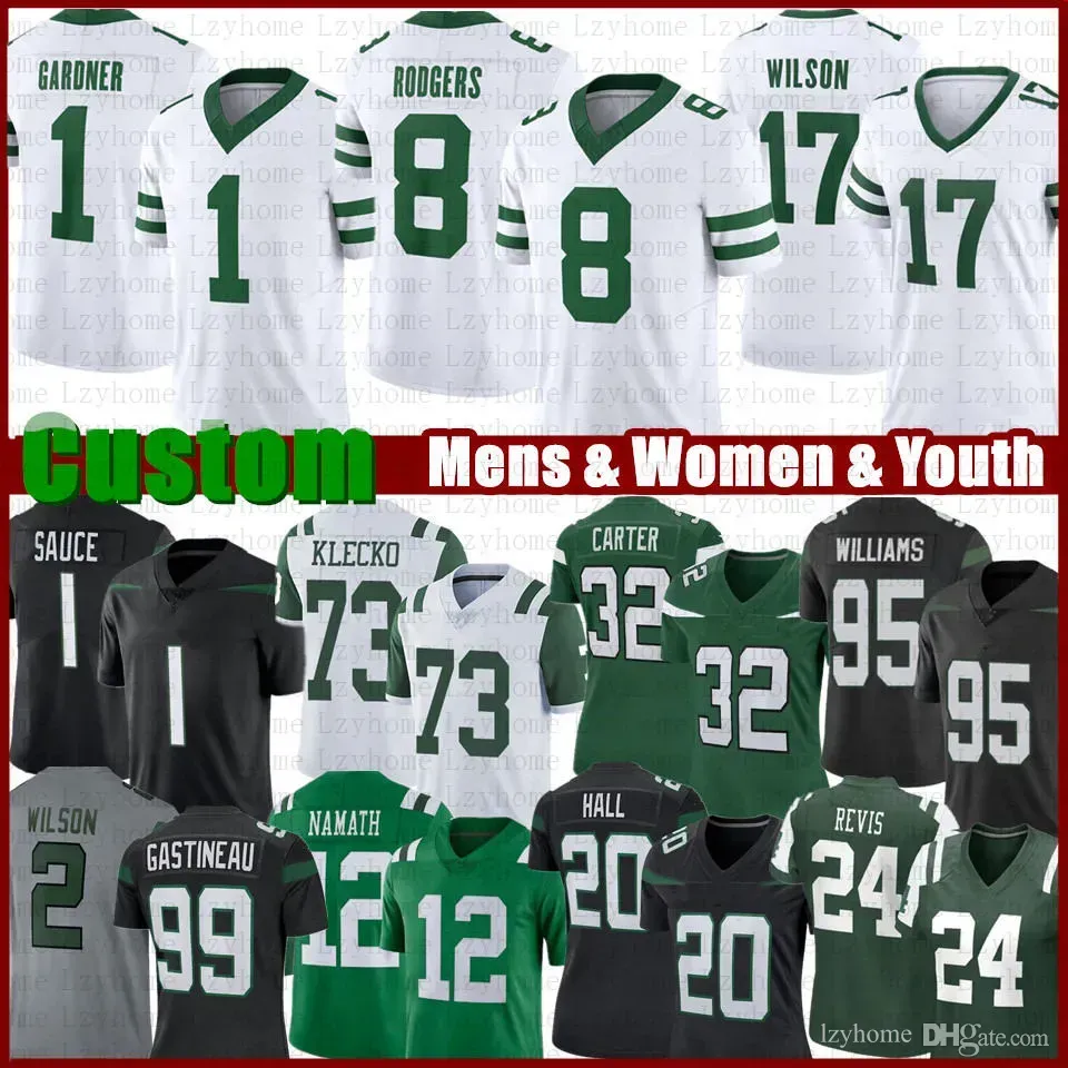 Männer New YorkJetsAaron Rodgers Ahmad Sauce Gardner Football Jersey