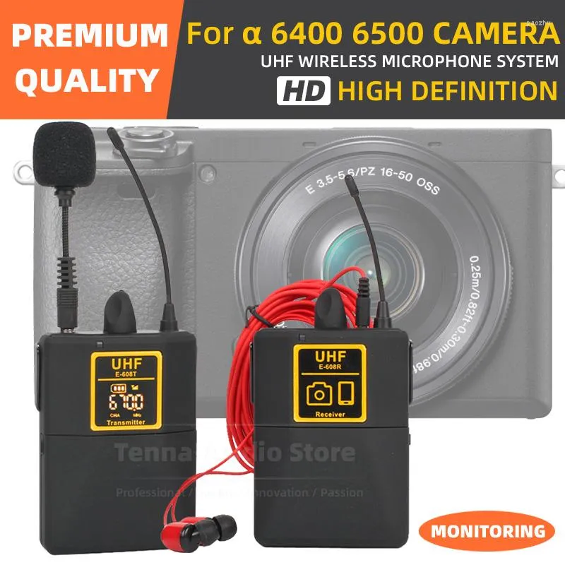 Mikrofony dla Sony A6400 A6500 A 6400 6500 Camera Wireless Lavalier System mikrofonu DSLR klips DSLR na nagrywanie VLOG MIC Mic Lapel