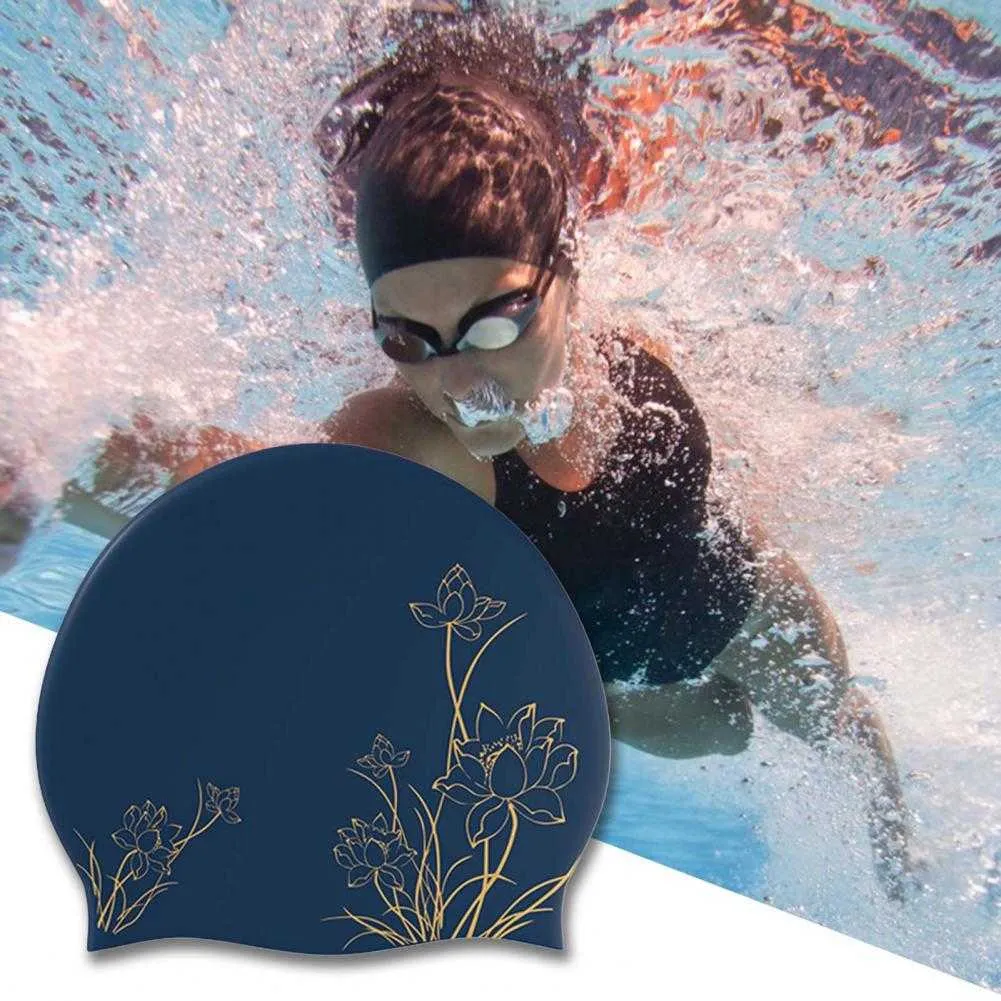 Bonnets de bain Utile Piscine Chapeau Antidérapant De Protection Silicone Résistant À L'eau Extensible Natation Sport Chapeau P230418