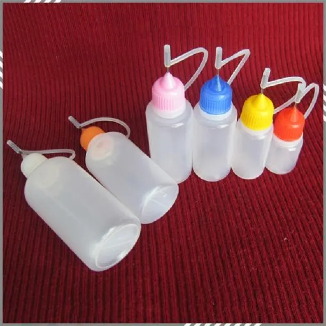 Bottiglia con ago di alta qualità Bottiglia con ago in plastica per liquido E con tappo colorato Punta 5ml 10ml 15ml 20ml 30ml 50ml Bottiglia vuota