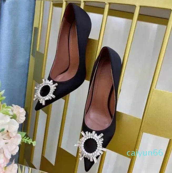 Модельные туфли, блестящие прозрачные туфли с бриллиантами и кристаллами, пряжка, тонкий носок, пикантные вечерние туфли на каблуке, американская женская обувь с коробкой