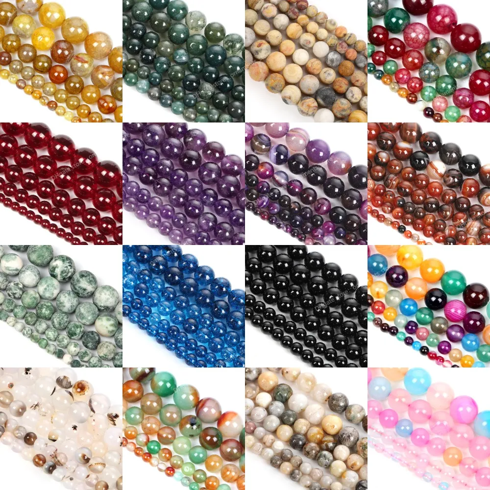 Doğal taş boncuklar çok renkli turmalin kaplan gözü agates cam gevşek aralayıcı boncuklar mücevher yapmak diy bileklik aksesuarları moda mücevher beads mücevher