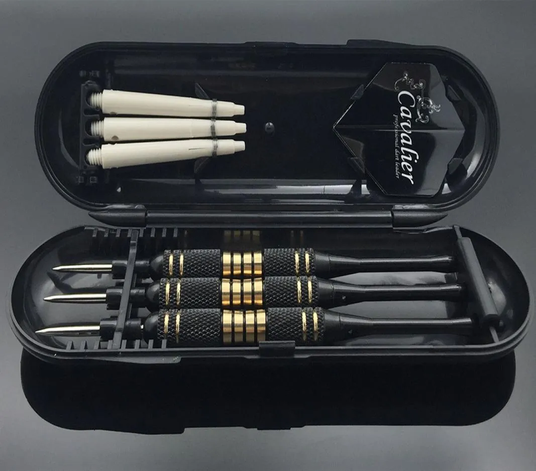 3PCSSet Professional Darts Carry Box 24g 25G Black Golden Color Steel Tip Dart med mässing Dartsaft3663279