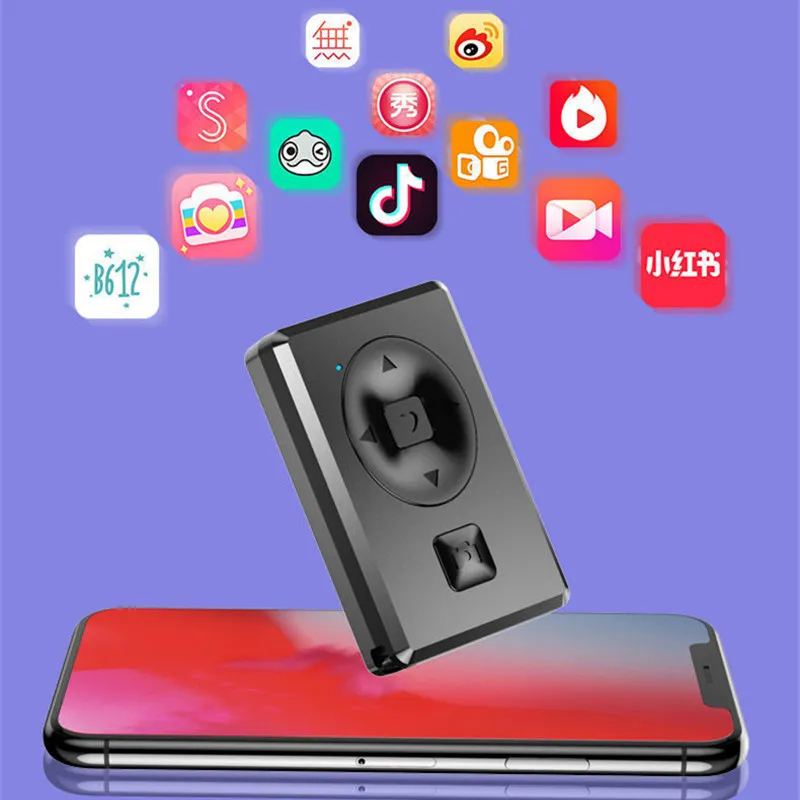 Alta qualidade 6 key selfie obturador bluetooth controle remoto timer self camera rápida/página giration/tik tok/broadcast para iPhone Android DropShipping