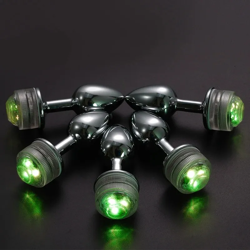 Wireless Remote Control Led Luminous Metal Anal Plug With Tail_voghion.com