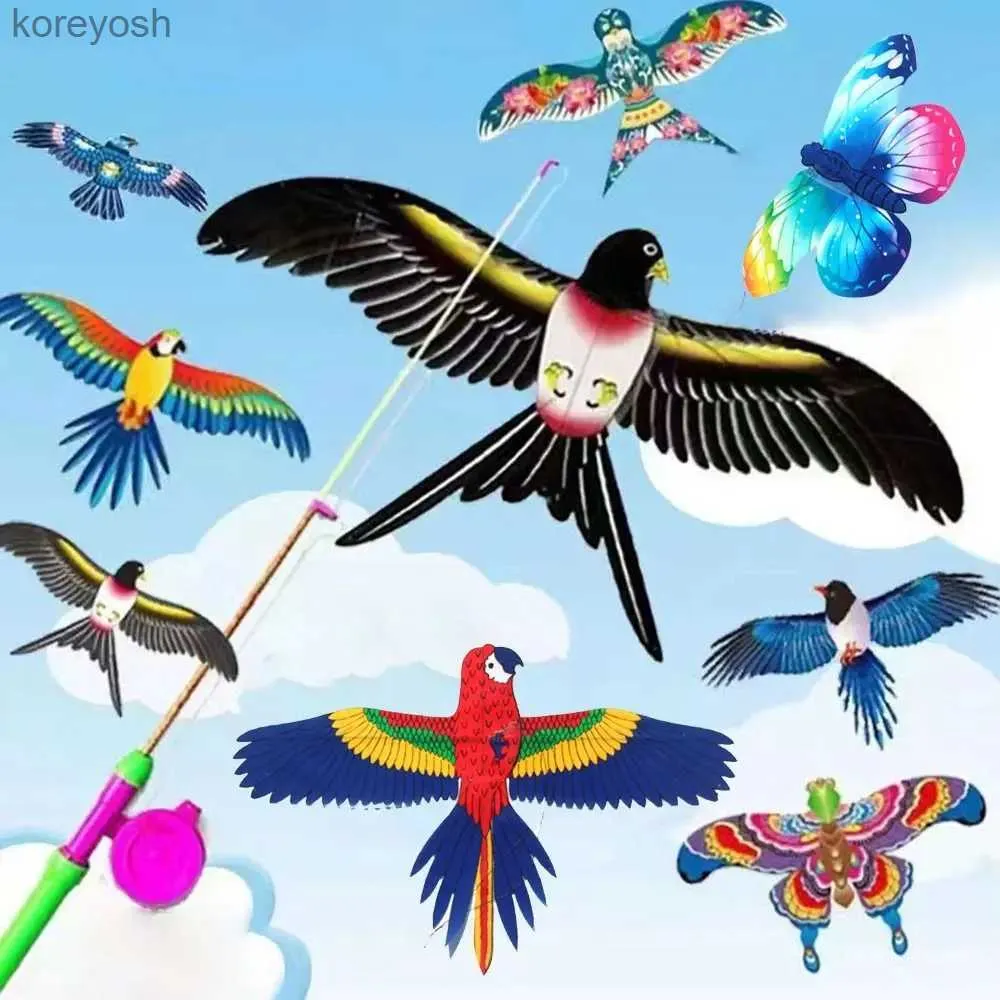 Foldable Cartoon Eagle Kite Mini Plastic Toy For Kids, Hand Brake