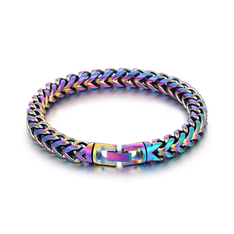 8 mm 8,66 Zoll klassische Mode Edelstahl poliert Kiel Kette Figaro Link Armband Armreif coole Geschenke für Herren Jungen Vater