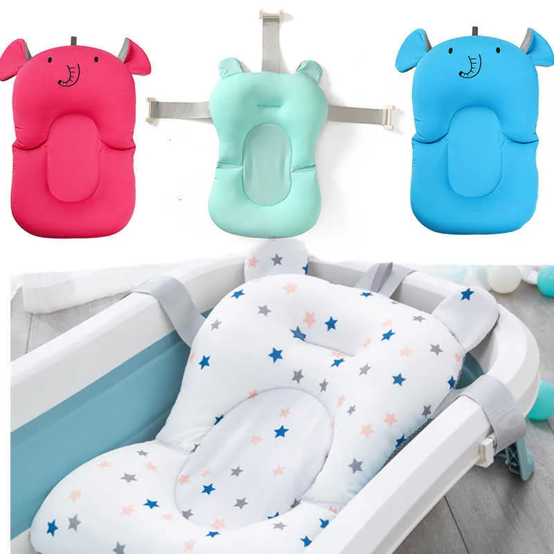 Bathing s Seats Foldable Baby Shower Bath Pad Non-Slip Bathtub Seat Support 0-2 Year Old Supplies Rack Accessories Mat Tub Set Cushion P230417