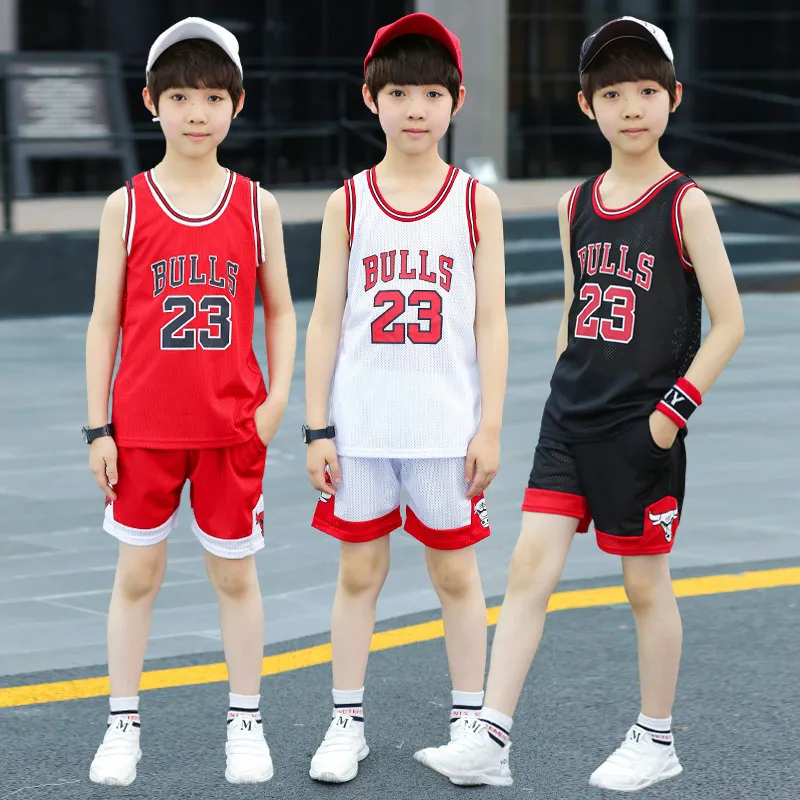 Ensembles de vêtements Garçons Sports Basketball Vêtements Costume Été Mode Enfants Loisirs Lettres Sans Manches Bébé Gilet Shorts 2pcs Ensembles 1-8Y 230418