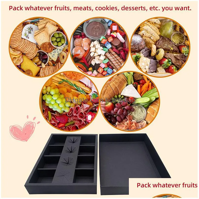 8/10 gird large cake candy fruit box catering package plate box snack plate boxes wholesale lx5439