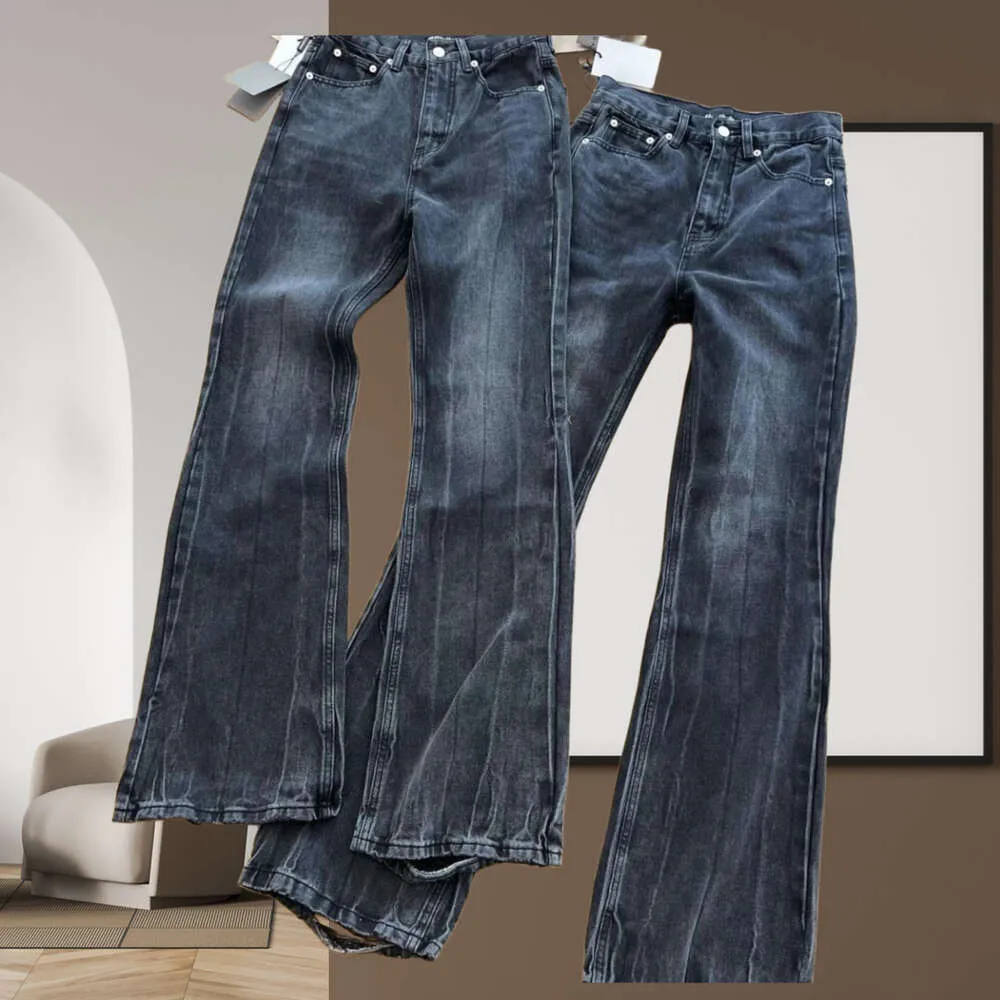 womens jeans fashion washed worn flared straight Jeans designer pants men women casual trousers Plus size denim Pants