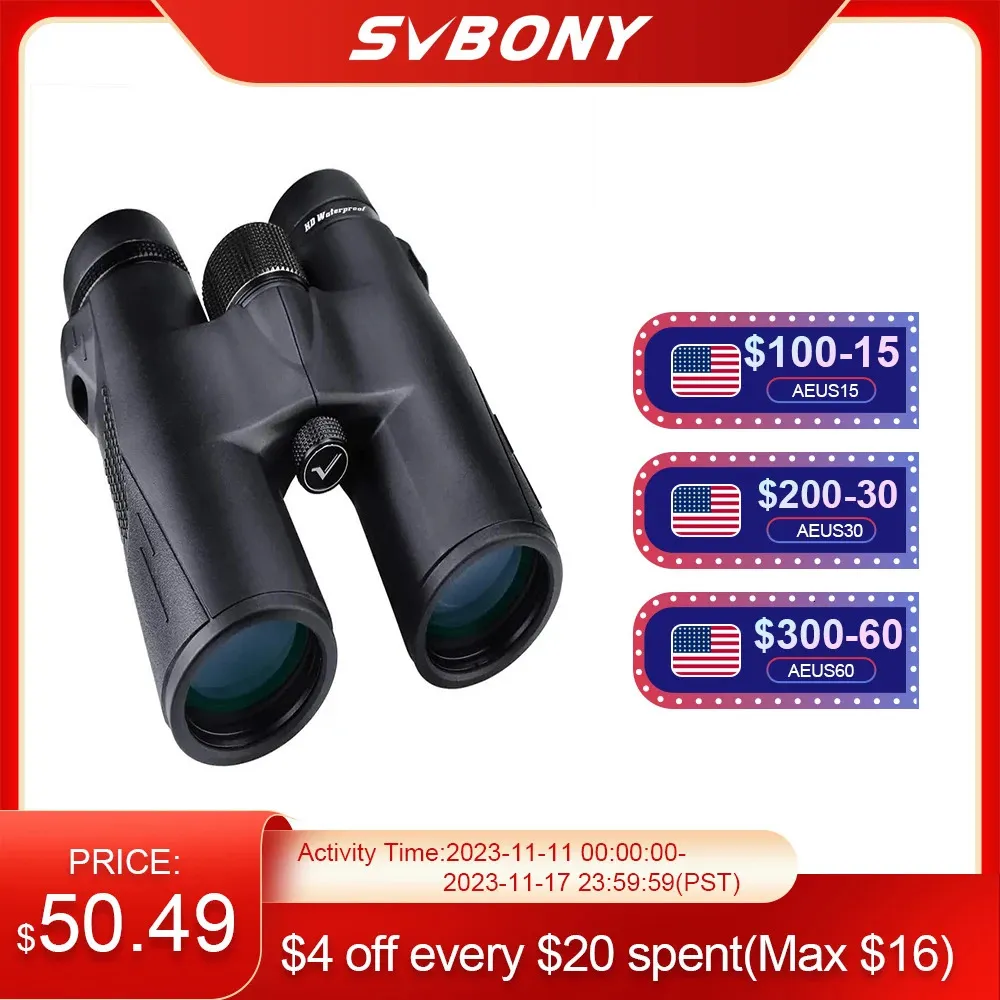 Teleskop SVBONY SV47 Binoculars 8x32 8x42 10x42 Professional IPX7 Vattentät campingutrustning Överlevnad FMC BAK4 för Birdwatch 231117