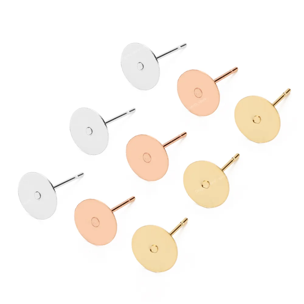 1 Packung 316L chirurgischer Edelstahl-Ohrstecker mit 3 mm, 4 mm, 5 mm, 6 mm, 8 mm Klebepad für DIY-Ohrring-Schmuckkomponenten, Schmuckherstellung, Schmuckzubehörkomponenten