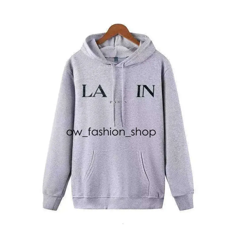 Designer Lanvins Pull à capuche pour hommes et femmes Sweat-shirt Lettre Imprimé Pull Lâche Casual Coton Manteau À Capuchon Vestes G12m # 615 904