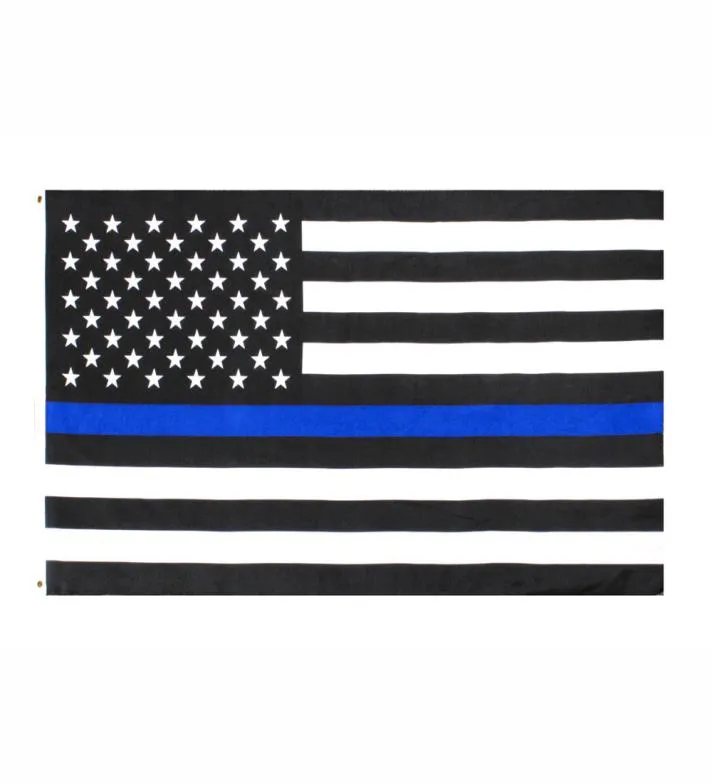 direto da fábrica inteiro 3x5Fts 90 cm x 150 cm Policiais EUA EUA polícia americana fina linha azul Bandeira AHB10888763850