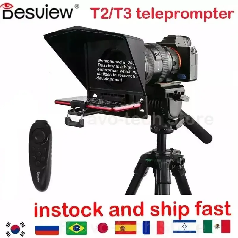 8-inch Portable Teleprompter, Handheld/Desktop/Monitor 3-in-1 Mode, HD