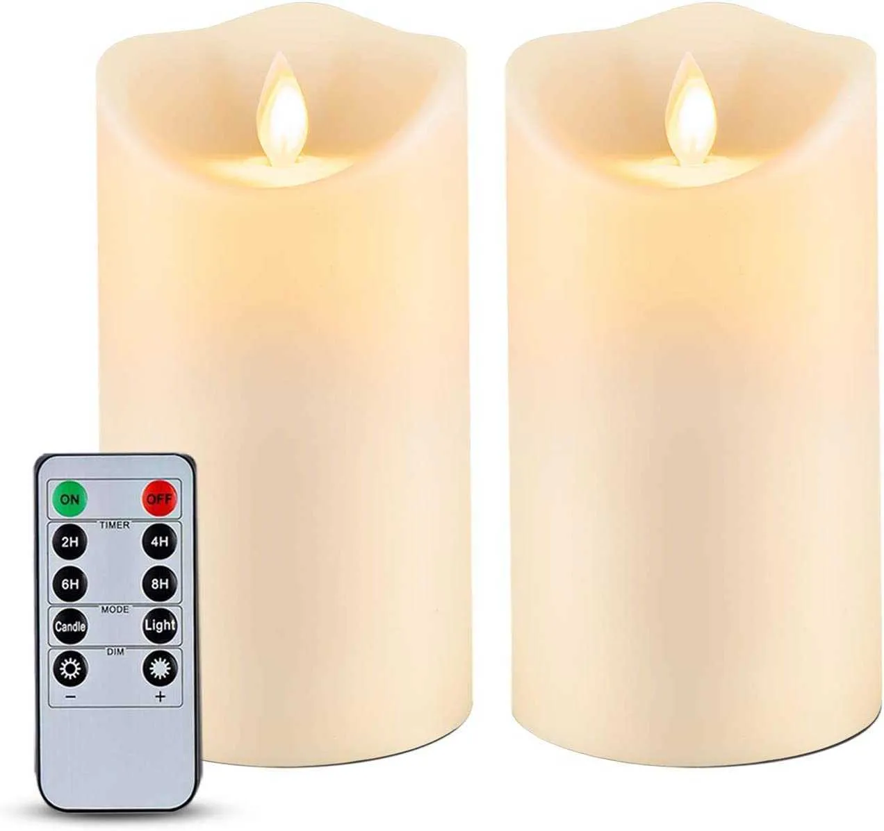 Scented Candle 2 pack 6 x 3 Flameless Candles Outdoor Waterproof Flickering Moving Flame LED Candles Battery Candle with Remote and Timers Z0418