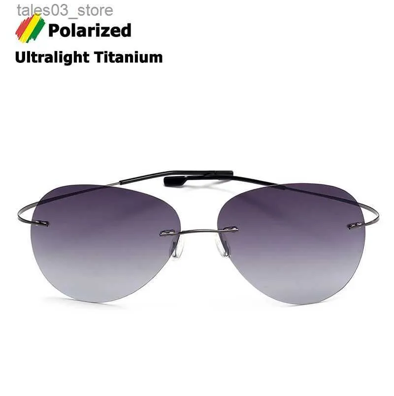 Solglasögon Jackjad 2020 Fashion Rimless Aviation Titanium Polariserade solglasögon Ultralight Driving Design Sun Glasses Oculos de Sol Q231120