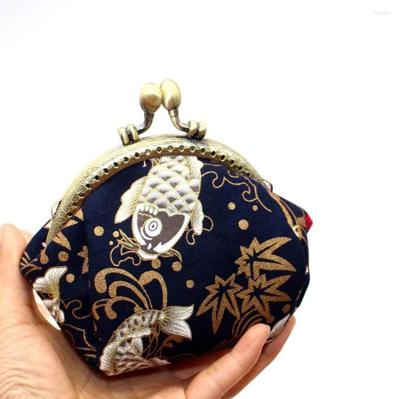 Wallets Japanese Fabric Women Coin Purse Lady Retro Vintage Cute Hasp Small Wallet Casual Portable Storage Bag