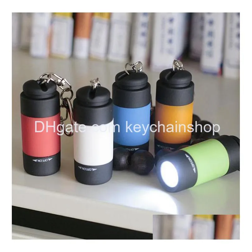 Keychains Lanyards Fashion 12 Colors Portable Mini Flashlight Usb Rechargeable Keychain Led Small Strong Light Waterproof Travel E Dh286