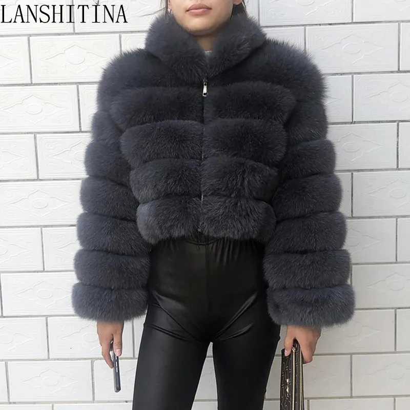 Women's Fur Faux Fur Women Jacket Fur Coat Real Raccoon Silver Fur Coat Winter Jackets Woman Short High Waist Clothing Latest Design 231117