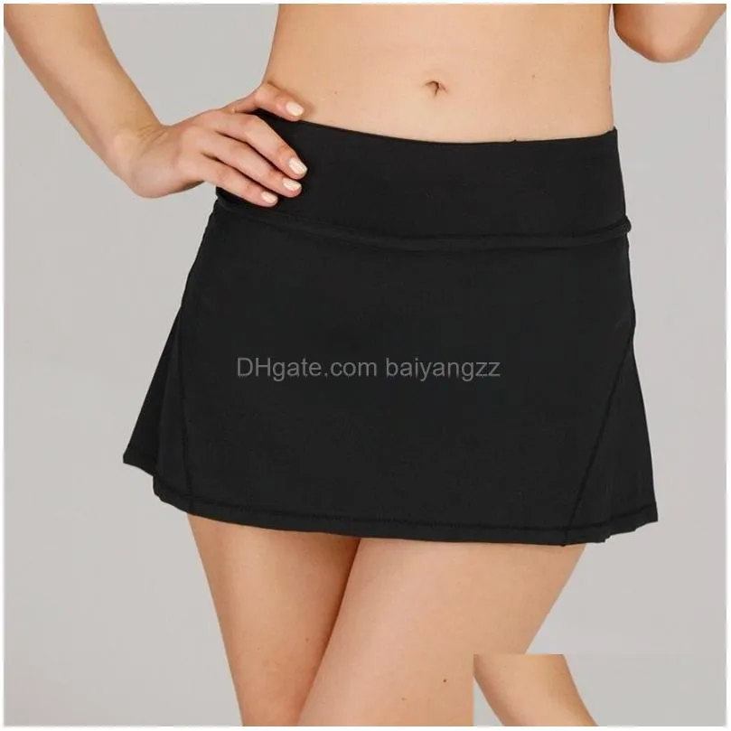l-02 yoga running pleated sports skirt student fitness tennis skirt dress quick-drying double-layer anti-exposure sexy gym women