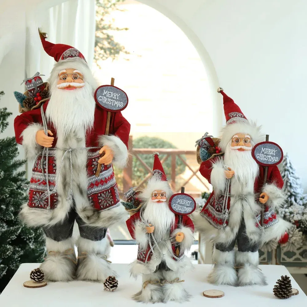 Noel dekorasyonları 60cm Büyük Noel Baba Doll Noel Dekoratif Masaüstü Noel Baba Şekil Noel Baba Süsleme Noel Dekoru Ev İçin Noel Dekoru 231117