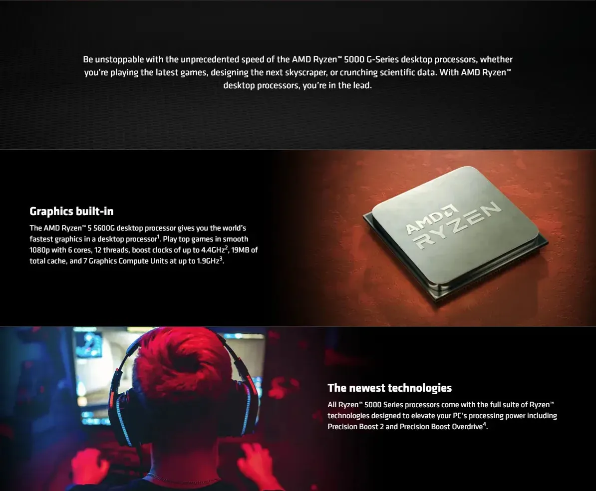 Radeon R5 Box R Ryzen 5 5600G R5 Box cpu z - Socket AM4, 6-Core, 12 Thread, 65W, DDR4 ...