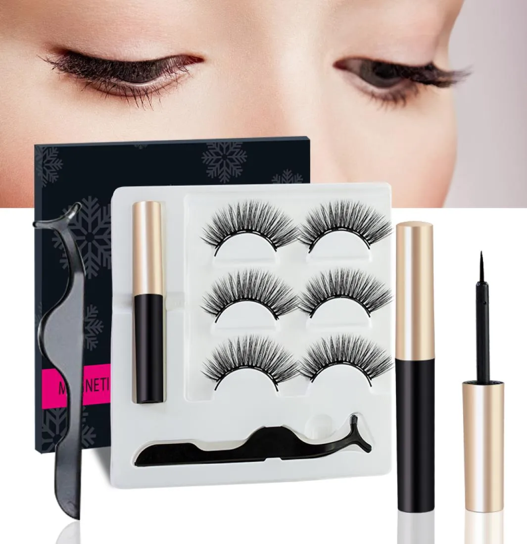 5 Magnet Ocean Pearl False Eyelashes Magnetic Eyeliner Tweezer Set Waterproof Natrual Mink Eyelashs Extension för Beauty1431478