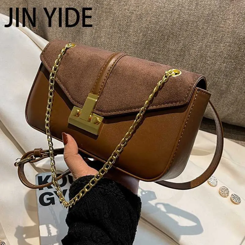 Schoudertassen Jin Yide Crossbody Bags For Women 2023 Luxury merk Designer Trends Handtassen en portemonnee de nieuwste kleine PU lederen klep zakzak