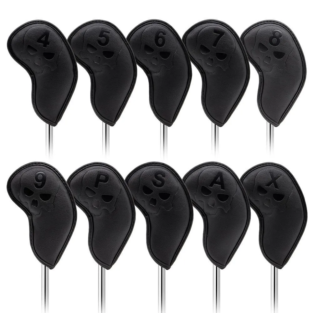 Andere golfproducten golfclub Iron headcover stempel Skull Golf Iron Head Covers Golf Club Iron Headovers Wedges Covers 10 PCSSet 230418